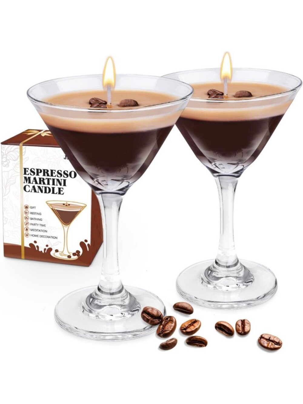 2 Pack Espresso Martini Candles - Perfect Gifts for Coffee Lovers & Home Decor